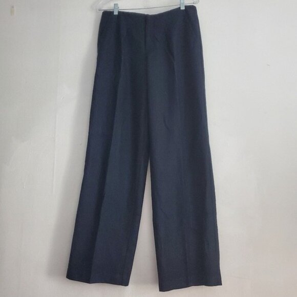 NWT | Free People Navy Stripe Wool-Blend Wide Leg Pants | Size 4 - Picture 1 of 12